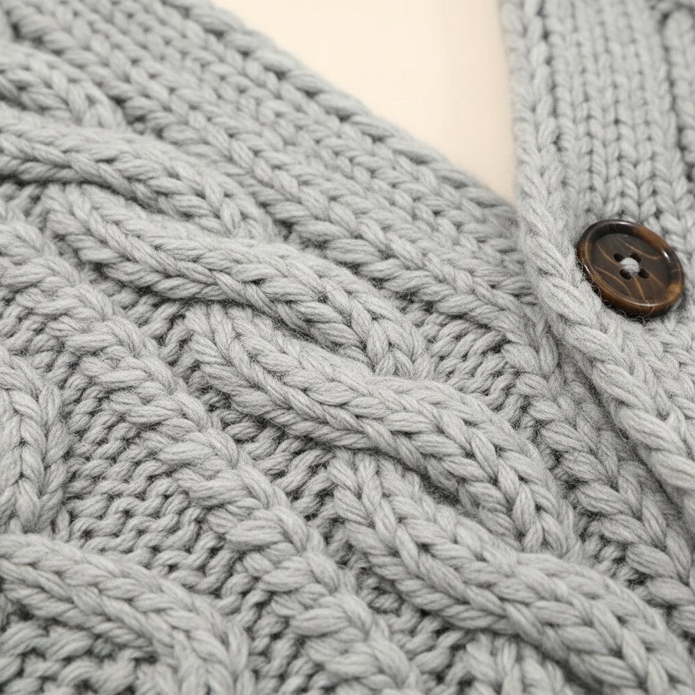 Warmer Herren Strickpullover | Zopfmuster | Winter