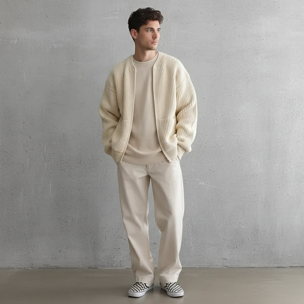 Lässiger Herren Rundhals Strickpullover | Winter