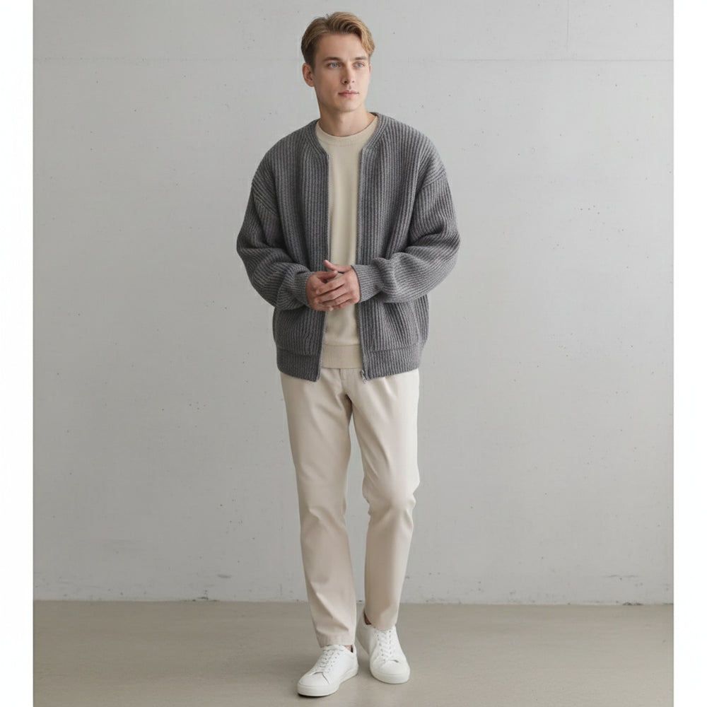 Lässiger Herren Rundhals Strickpullover | Winter