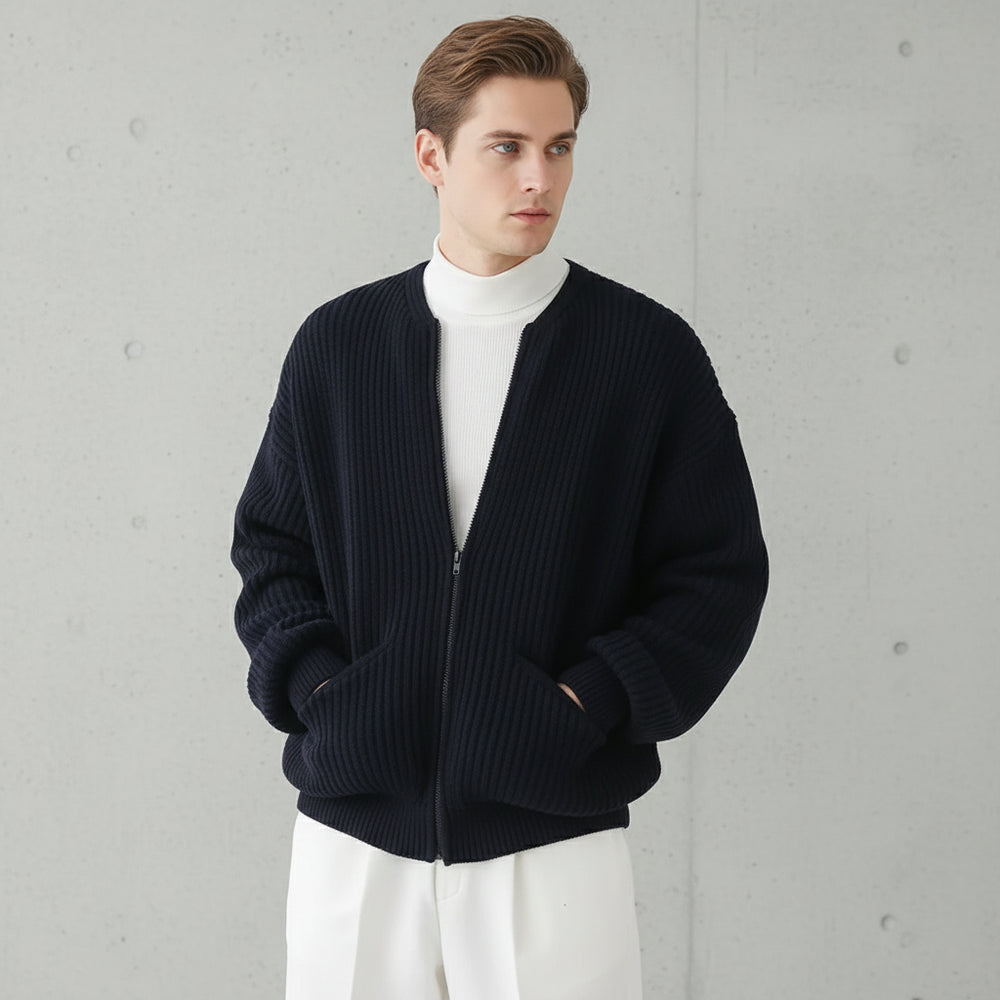 Lässiger Herren Rundhals Strickpullover | Winter