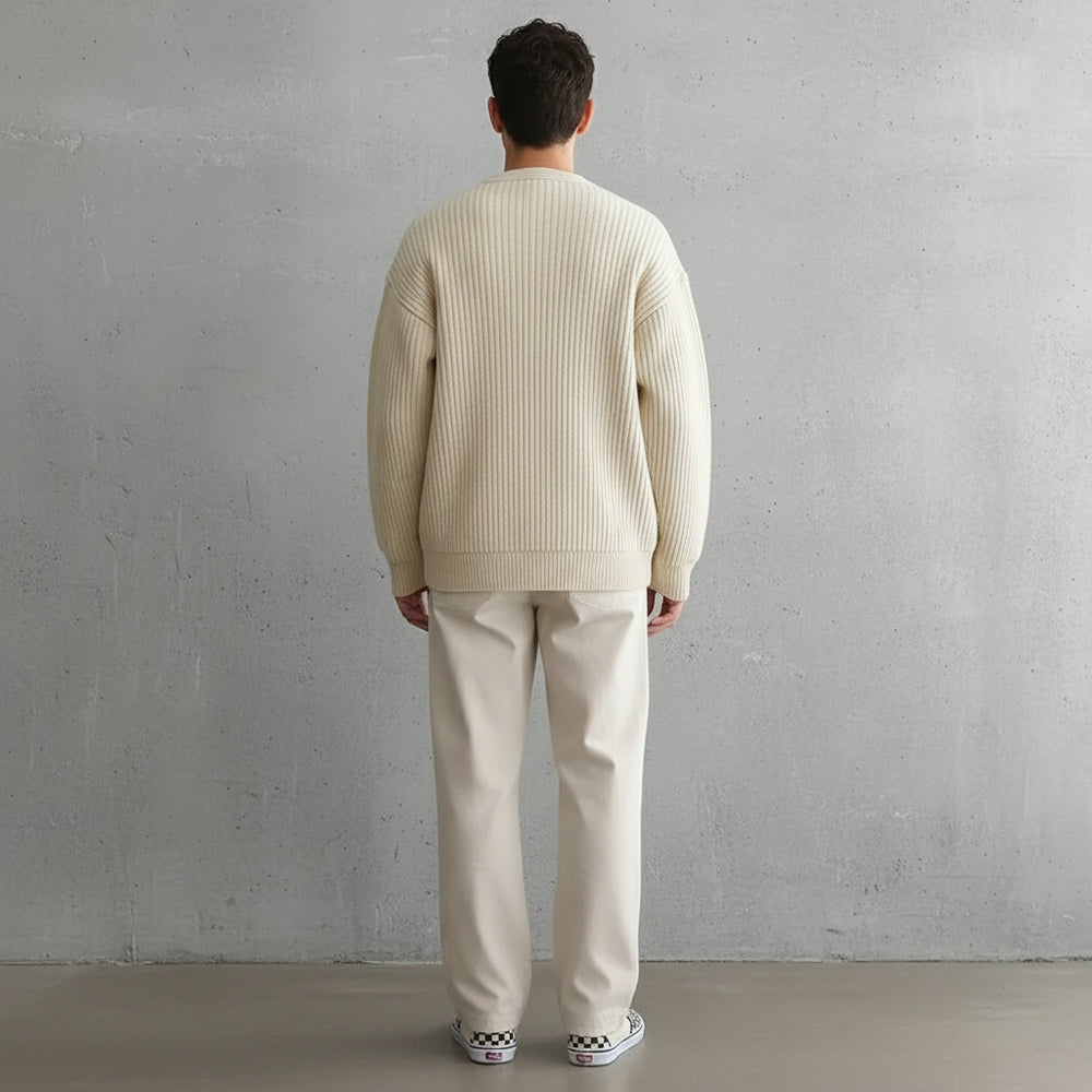 Lässiger Herren Rundhals Strickpullover | Winter