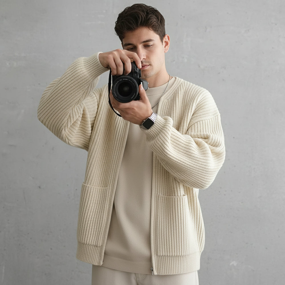 Lässiger Herren Rundhals Strickpullover | Winter