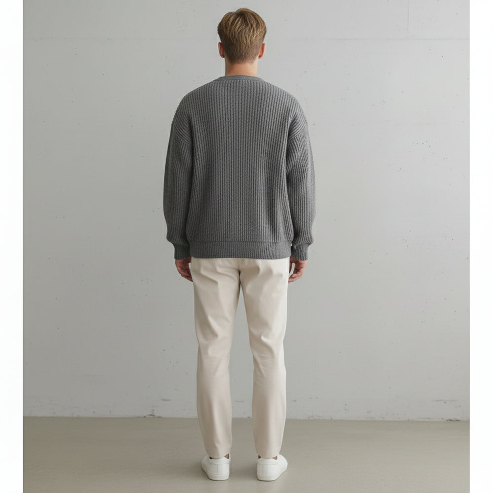 Lässiger Herren Rundhals Strickpullover | Winter