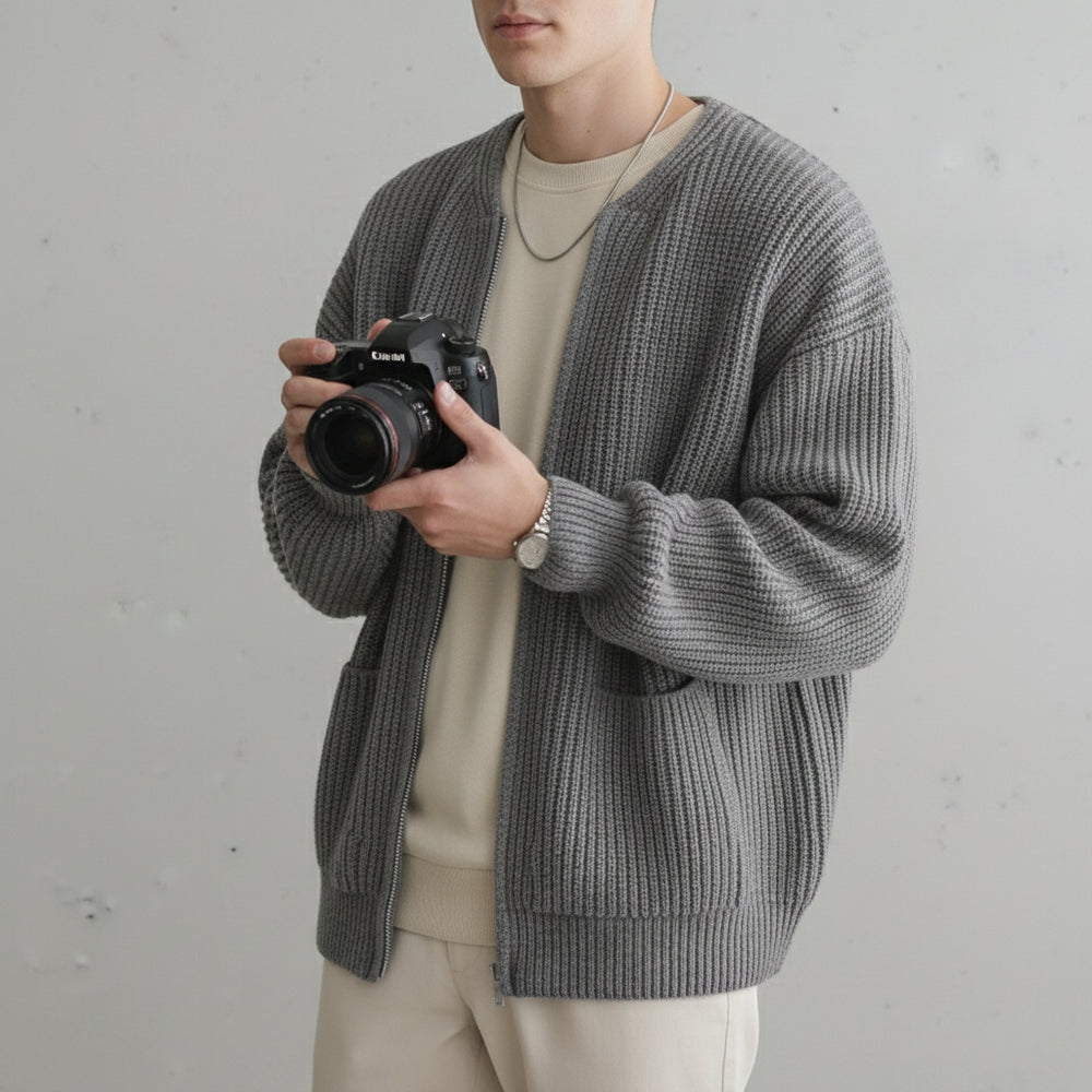 Lässiger Herren Rundhals Strickpullover | Winter