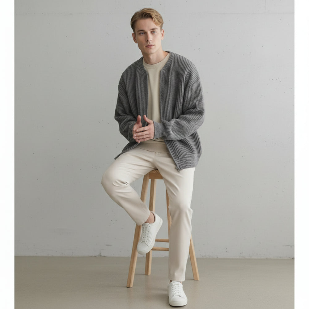 Lässiger Herren Rundhals Strickpullover | Winter