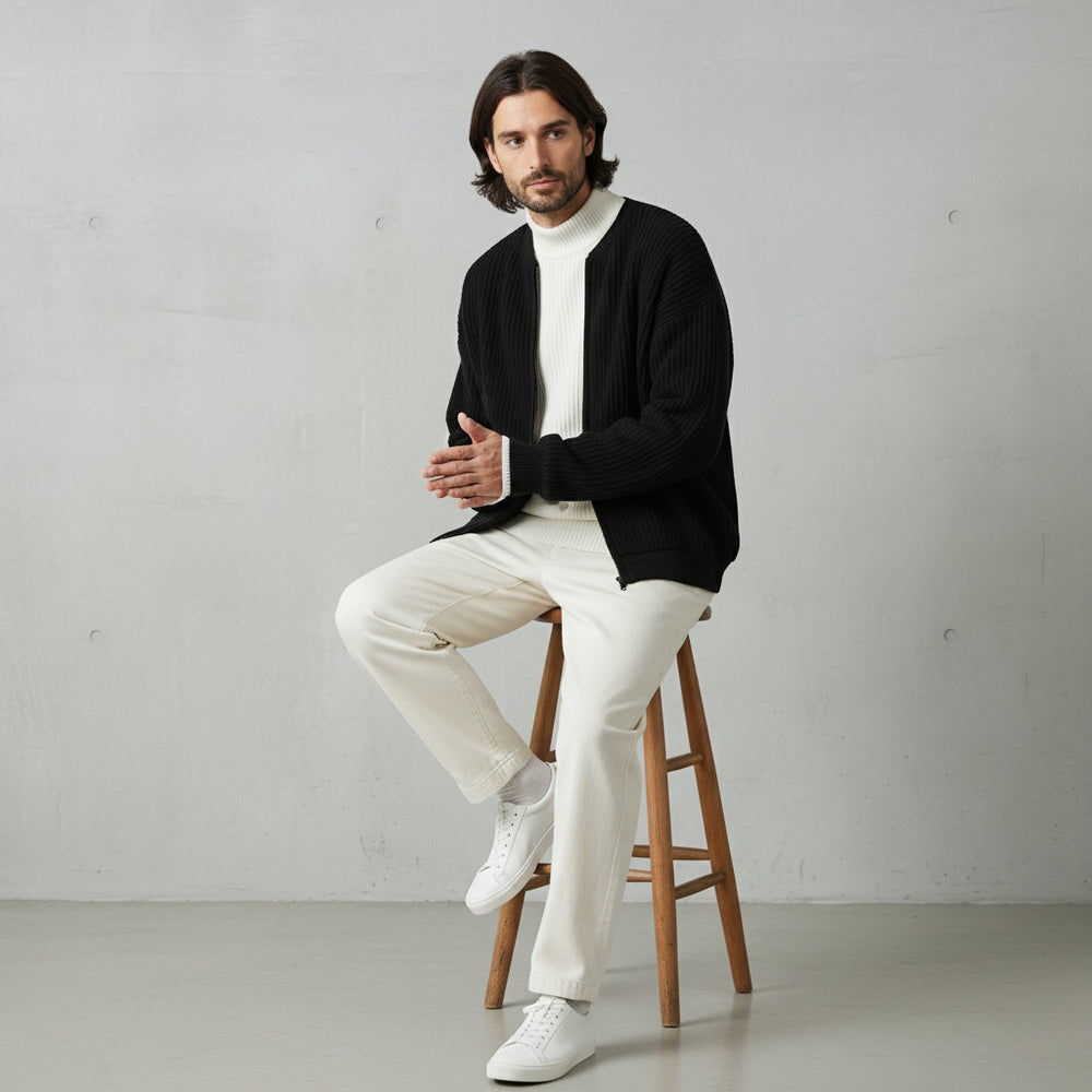 Lässiger Herren Rundhals Strickpullover | Winter