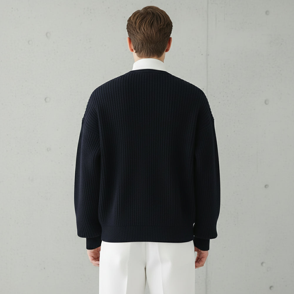 Lässiger Herren Rundhals Strickpullover | Winter