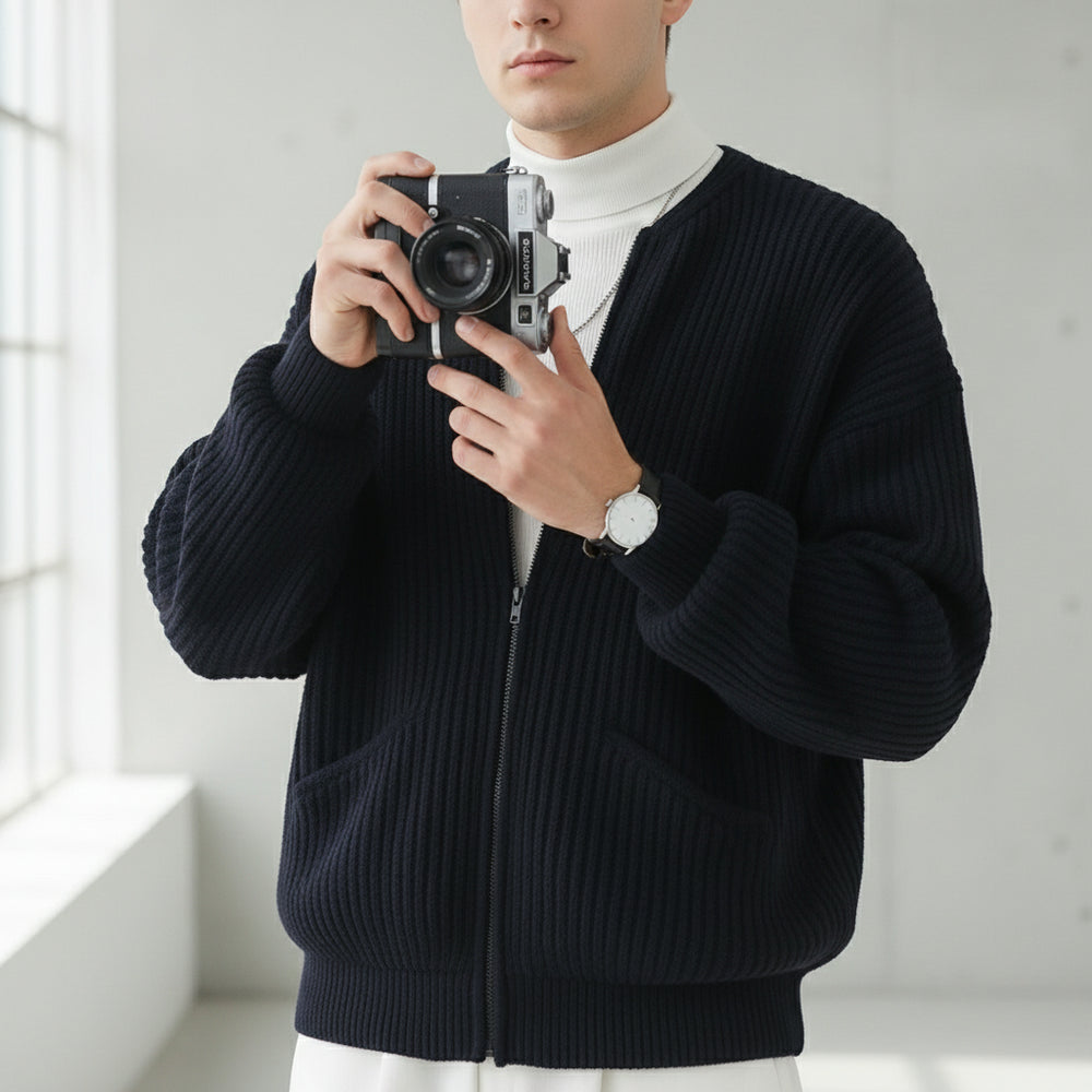 Lässiger Herren Rundhals Strickpullover | Winter