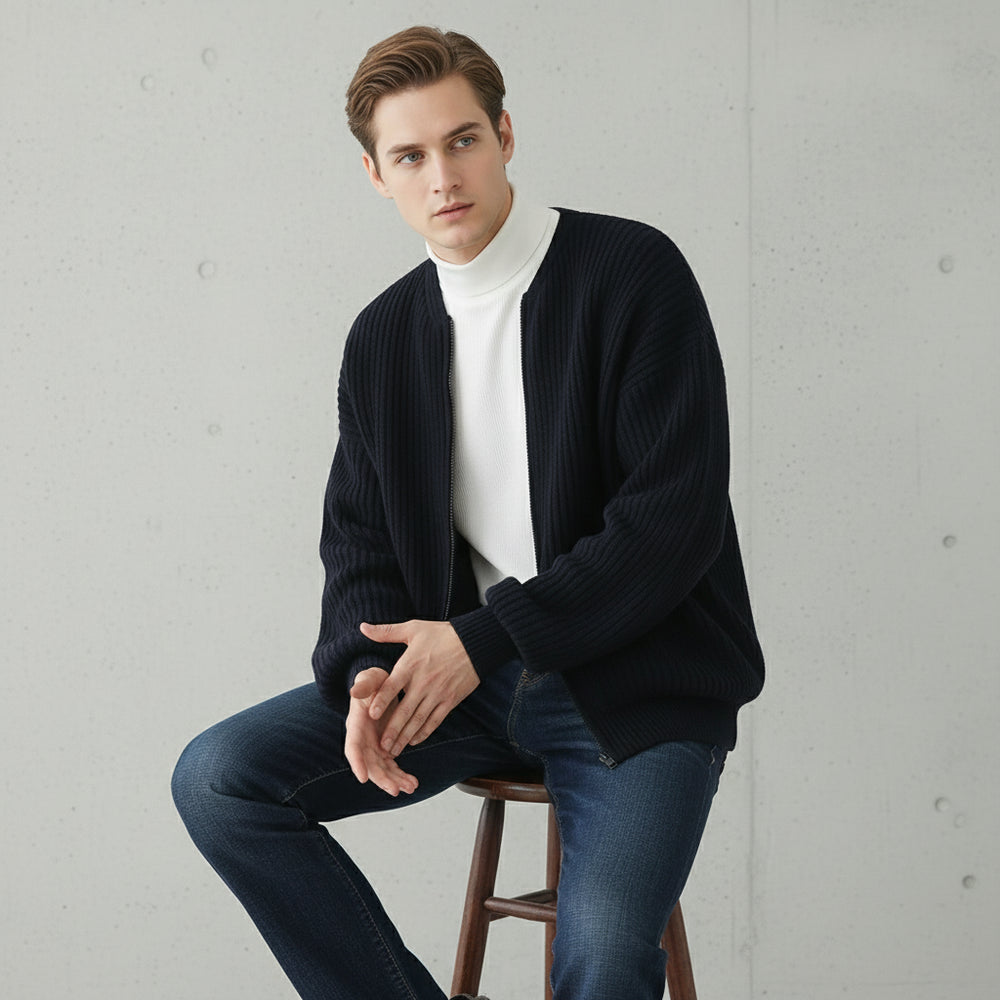 Lässiger Herren Rundhals Strickpullover | Winter