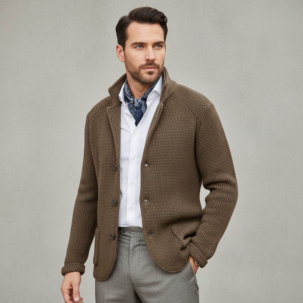 Lässiger Herren Cardigan mit Stehkragen | Winter