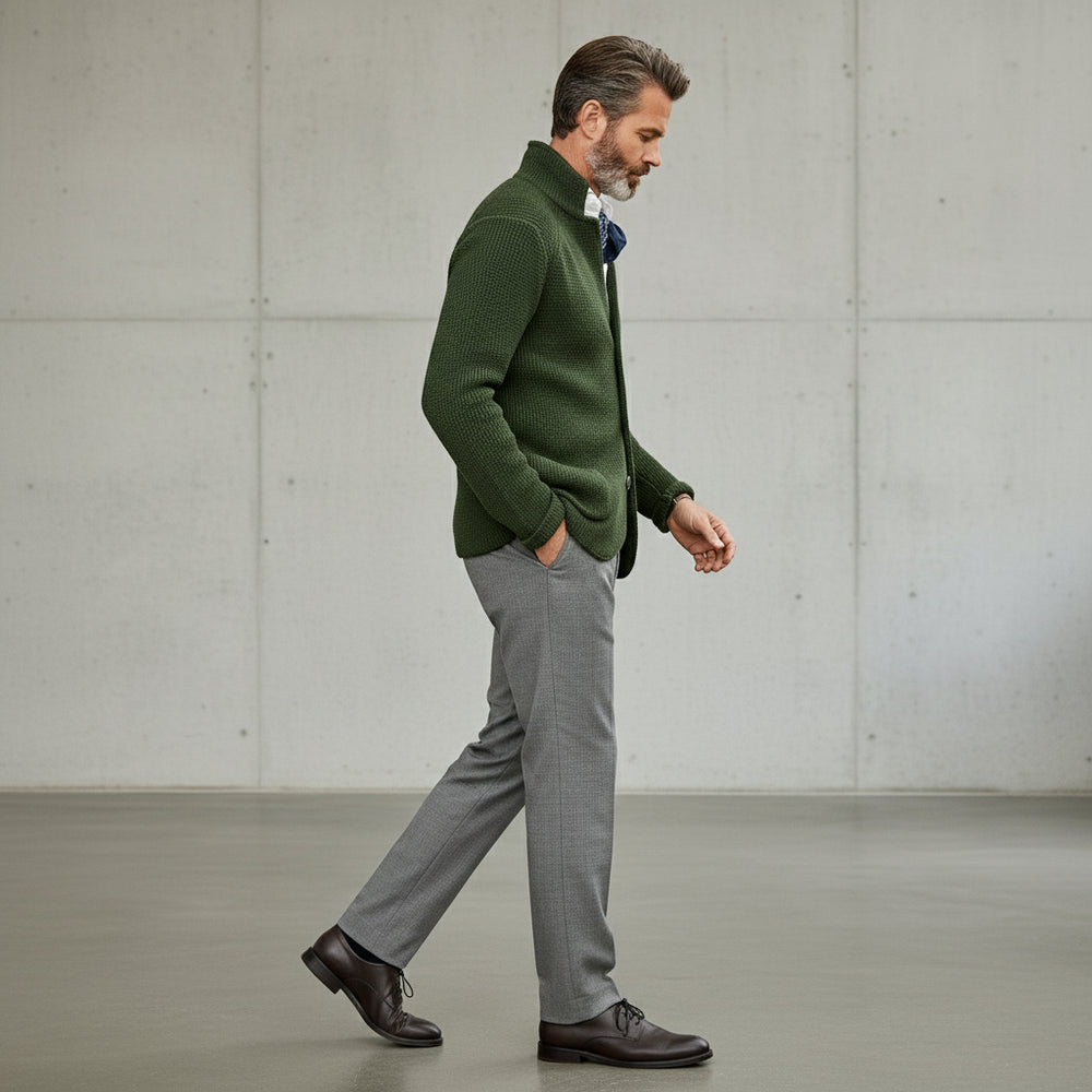 Lässiger Herren Cardigan mit Stehkragen | Winter