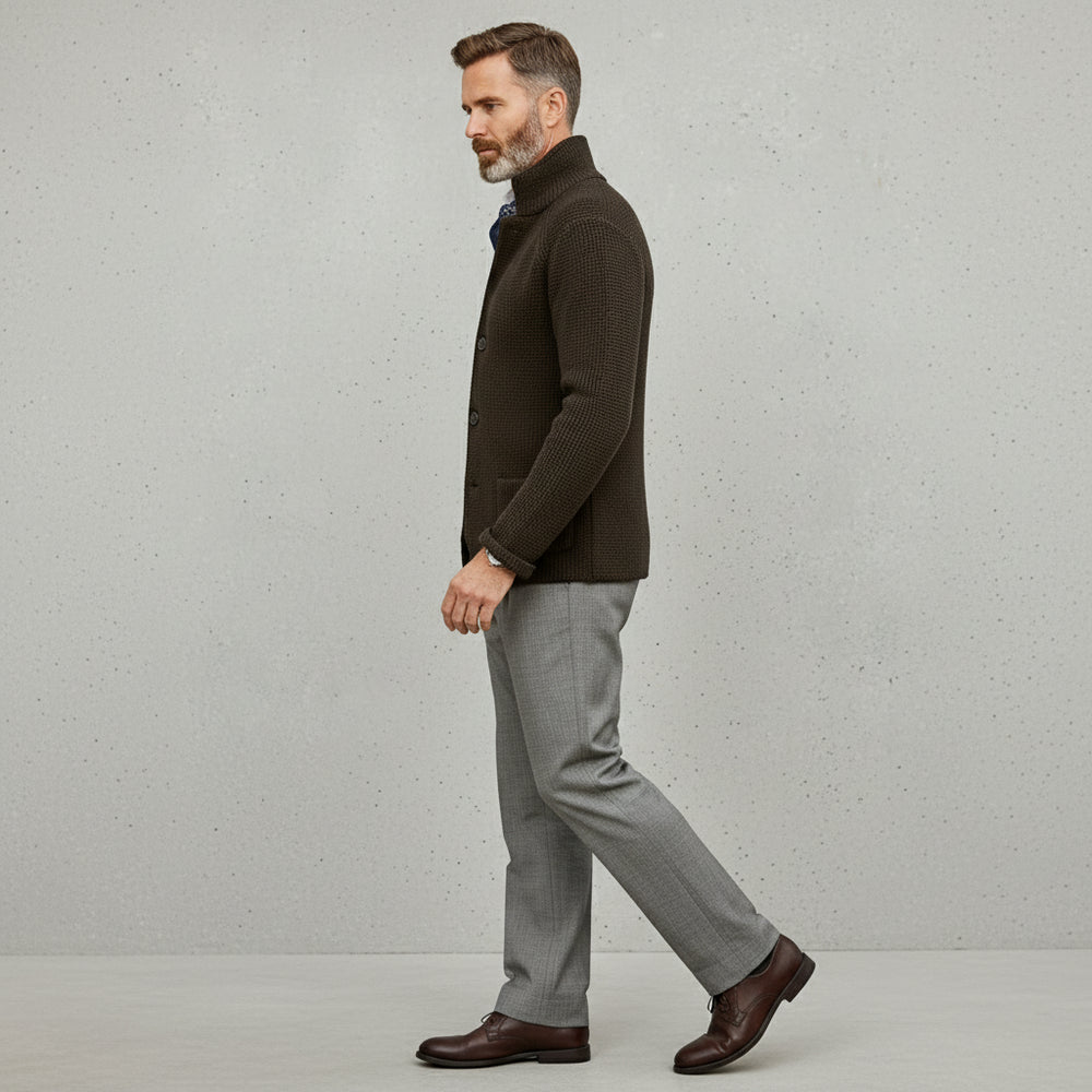 Lässiger Herren Cardigan mit Stehkragen | Winter