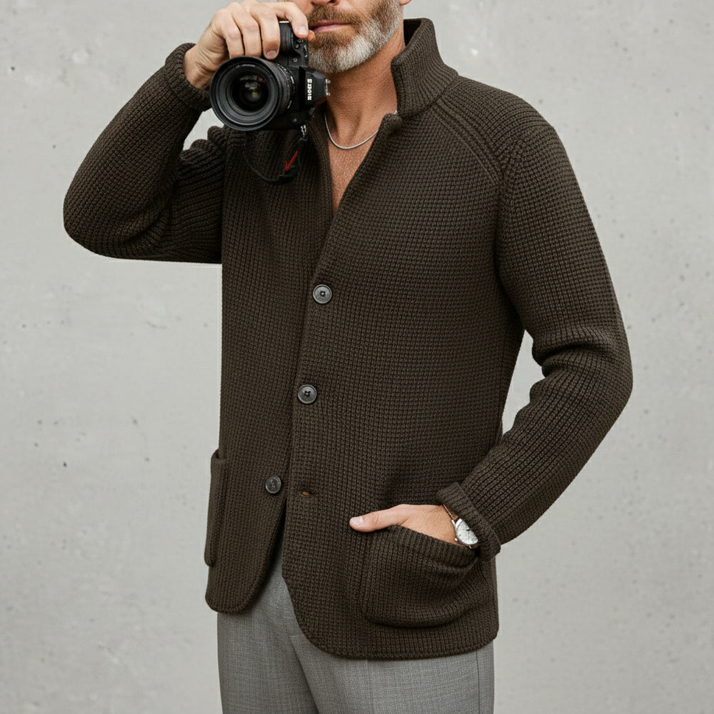 Lässiger Herren Cardigan mit Stehkragen | Winter