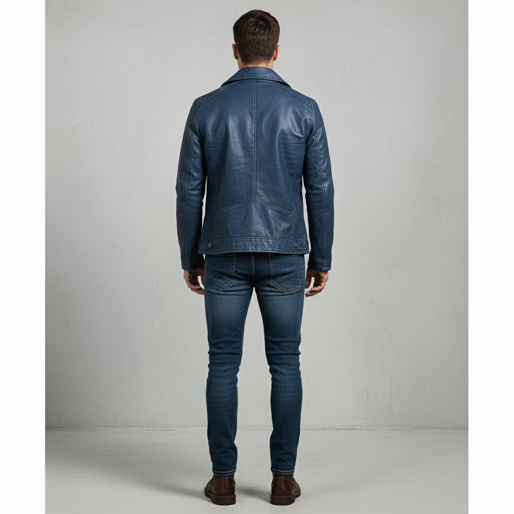 Herren Bikerjacke aus Kunstleder | Herbst