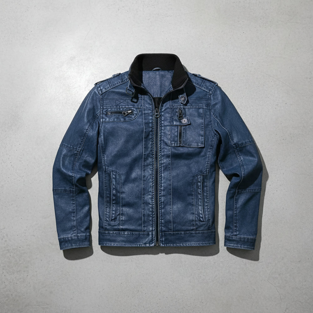 Herren Bikerjacke aus Kunstleder | Herbst