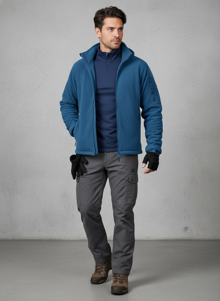 Warme Herren Fleecejacke mit Kapuze | Winter