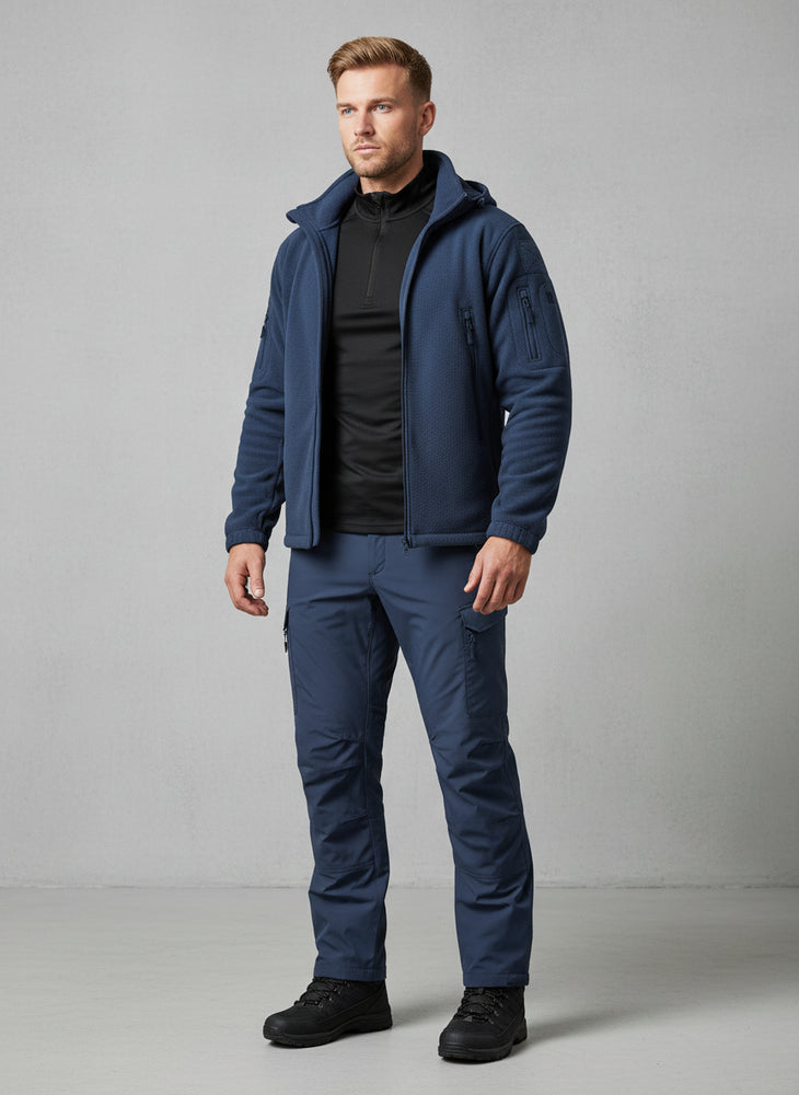 Warme Herren Fleecejacke mit Kapuze | Winter