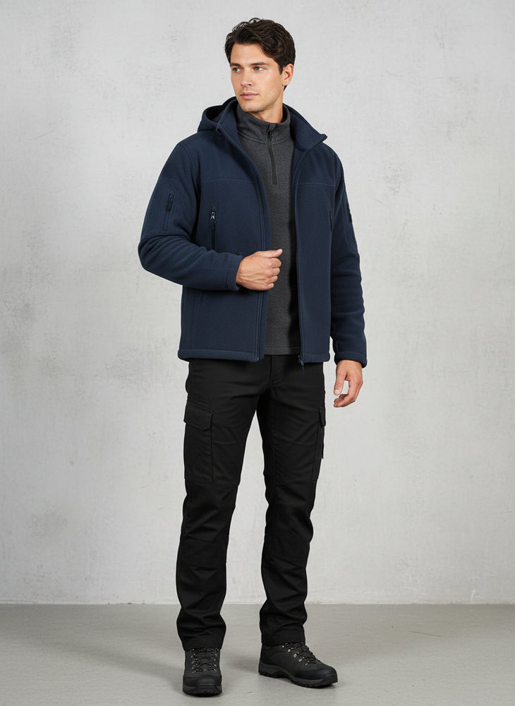 Warme Herren Fleecejacke mit Kapuze | Winter