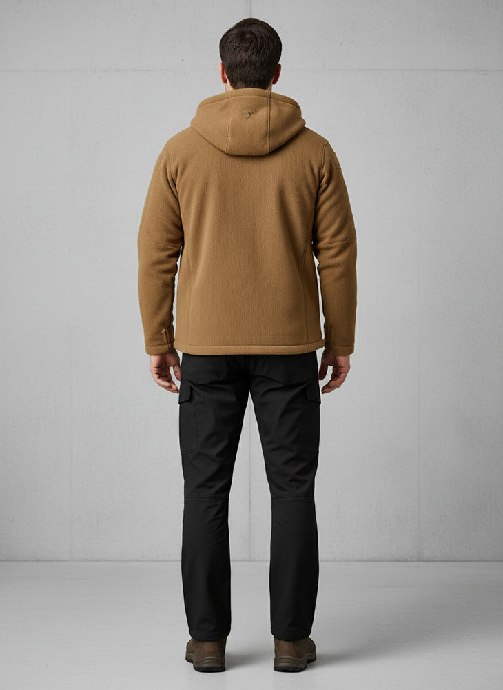 Warme Herren Fleecejacke mit Kapuze | Winter