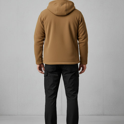 Warme Herren Fleecejacke mit Kapuze | Winter