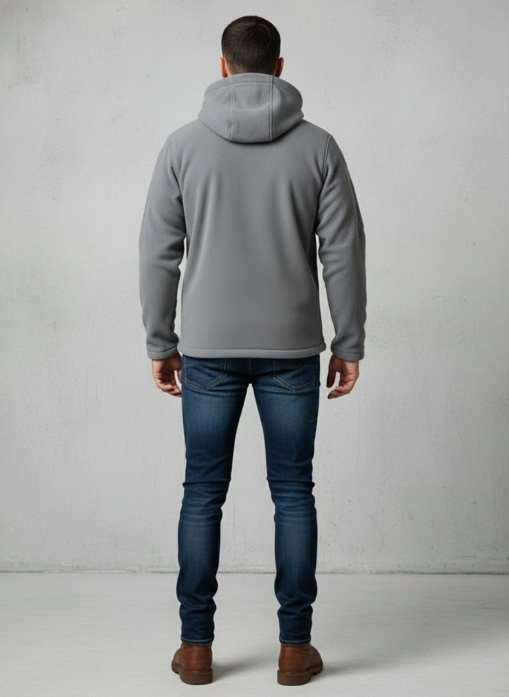 Warme Herren Fleecejacke mit Kapuze | Winter