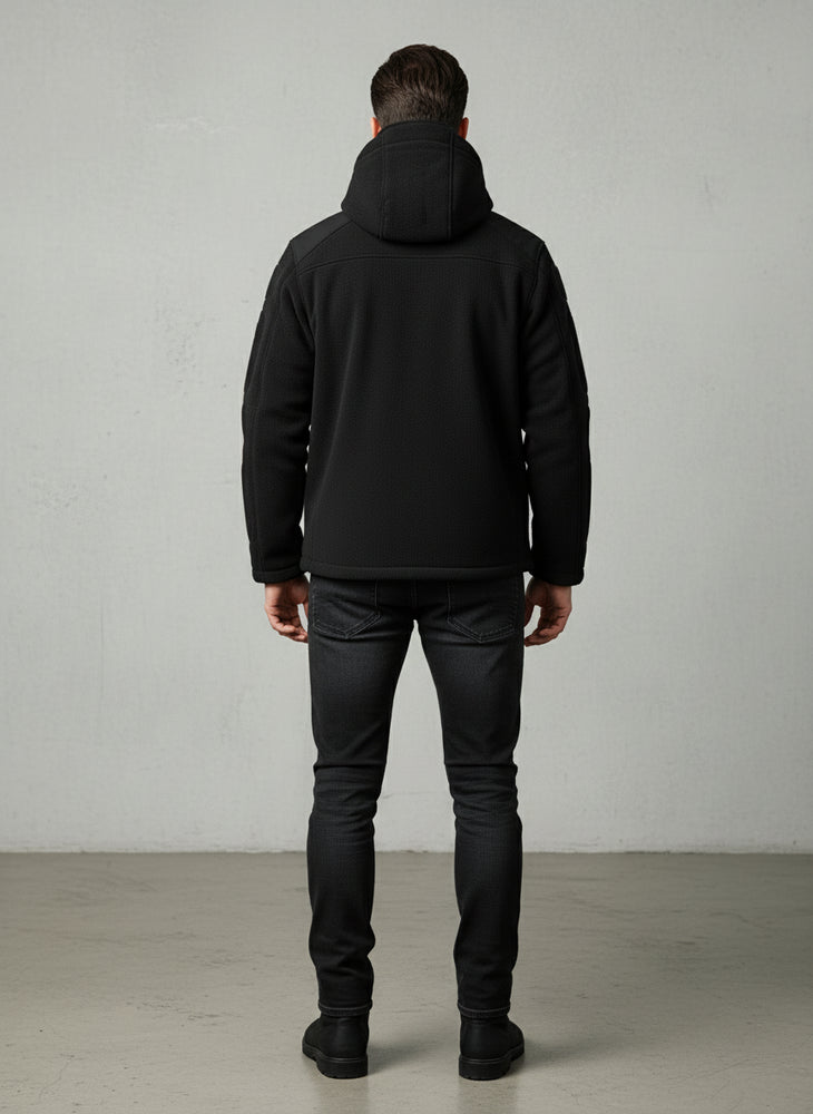 Warme Herren Fleecejacke mit Kapuze | Winter