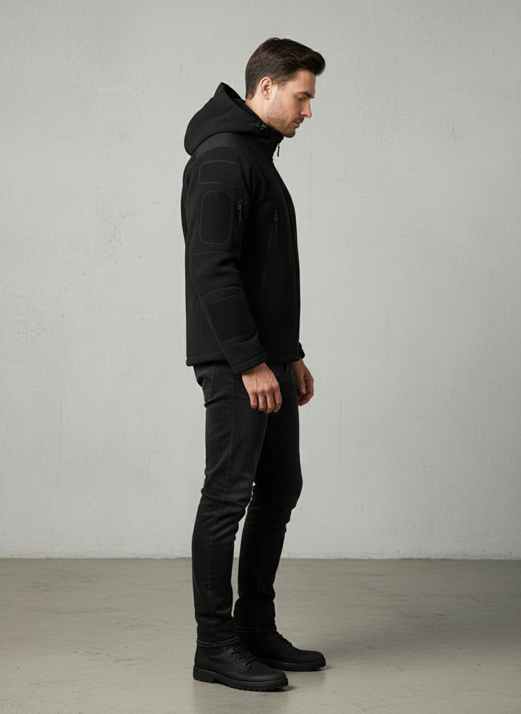 Warme Herren Fleecejacke mit Kapuze | Winter