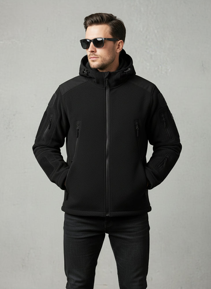 Warme Herren Fleecejacke mit Kapuze | Winter