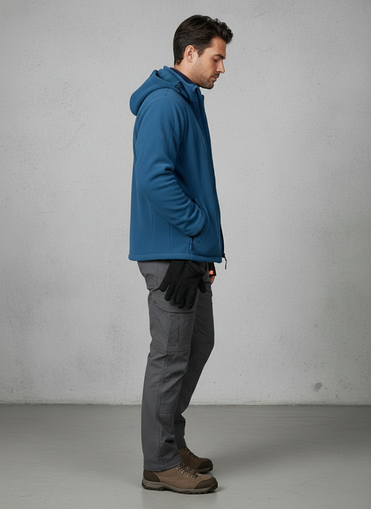 Warme Herren Fleecejacke mit Kapuze | Winter