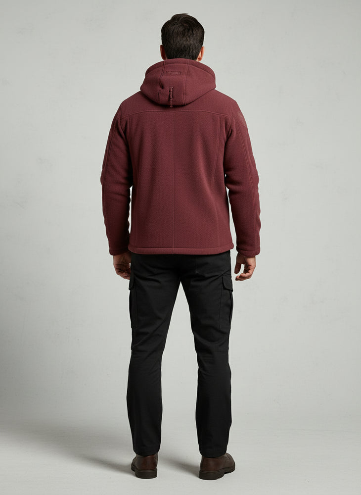 Warme Herren Fleecejacke mit Kapuze | Winter