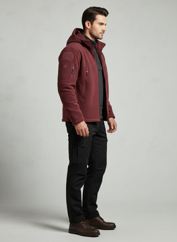 Warme Herren Fleecejacke mit Kapuze | Winter