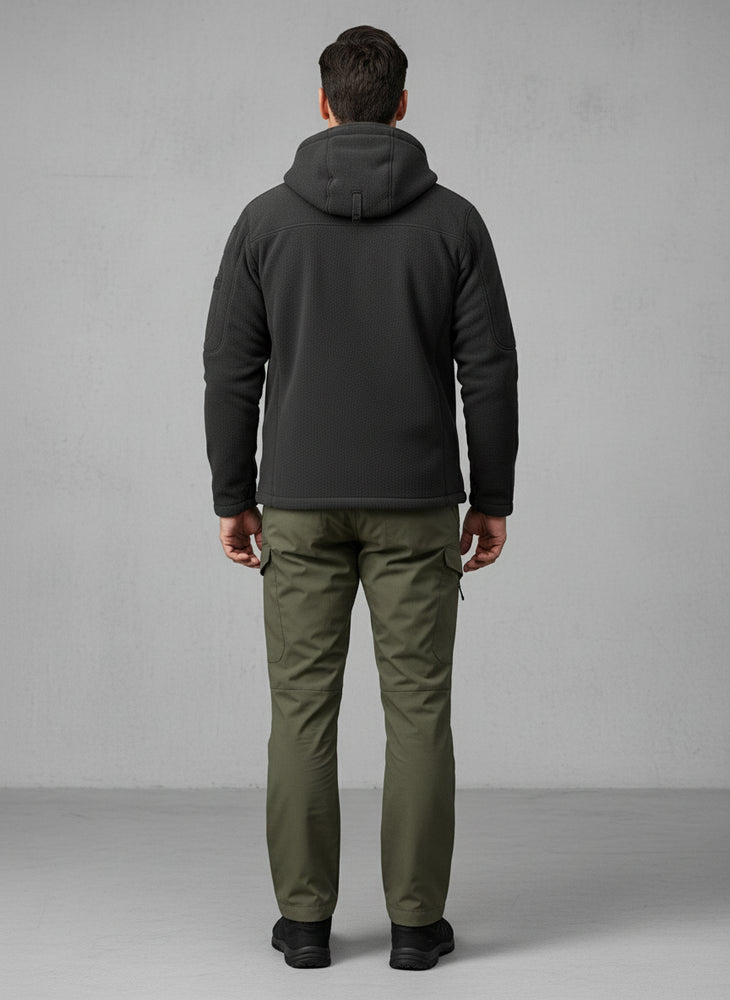 Warme Herren Fleecejacke mit Kapuze | Winter