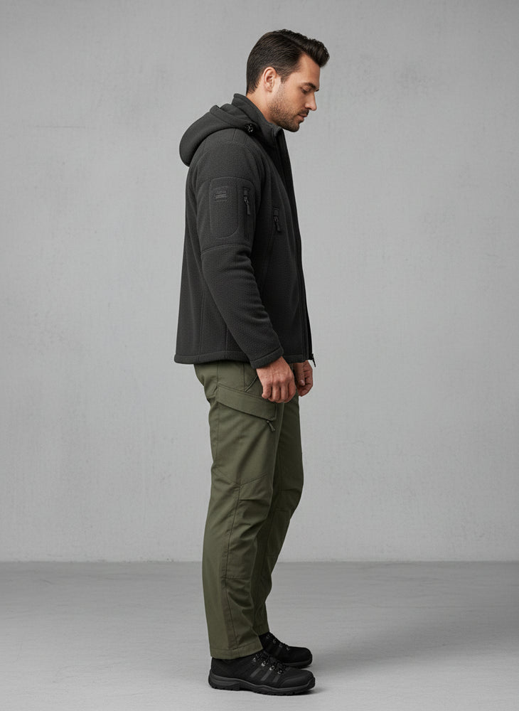 Warme Herren Fleecejacke mit Kapuze | Winter