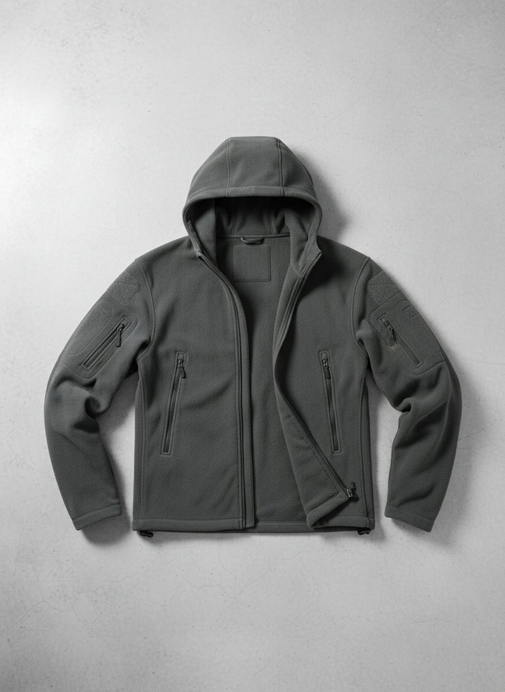 Warme Herren Fleecejacke mit Kapuze | Winter