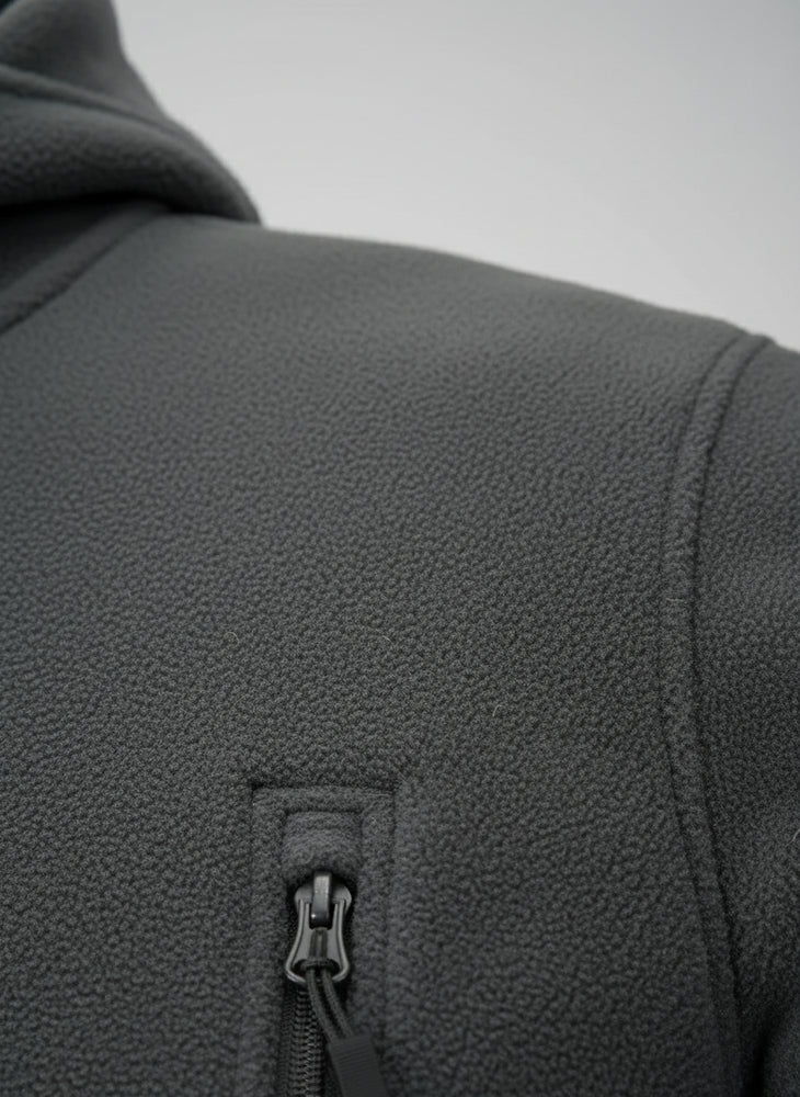 Warme Herren Fleecejacke mit Kapuze | Winter