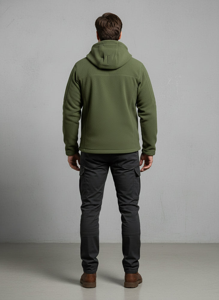 Warme Herren Fleecejacke mit Kapuze | Winter