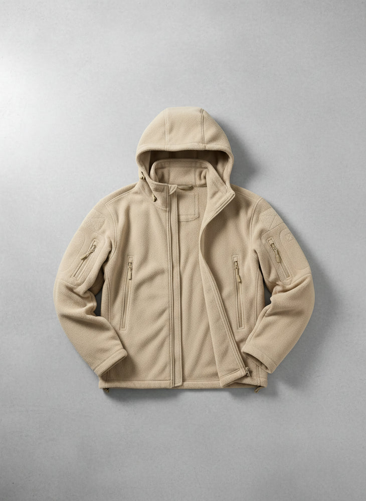 Warme Herren Fleecejacke mit Kapuze | Winter