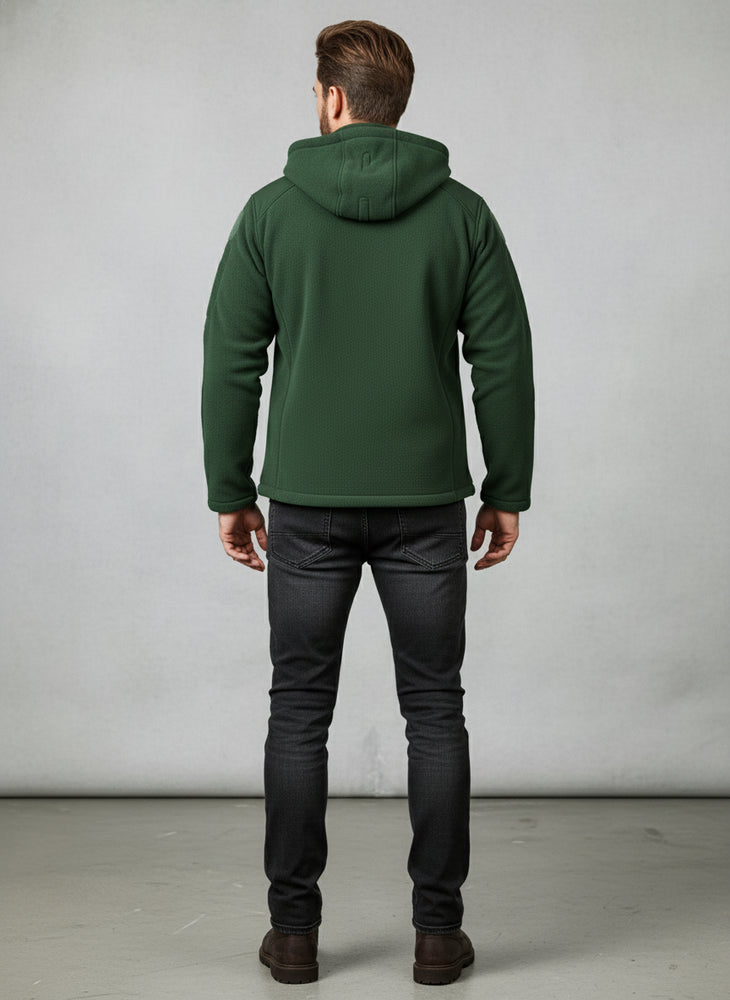 Warme Herren Fleecejacke mit Kapuze | Winter