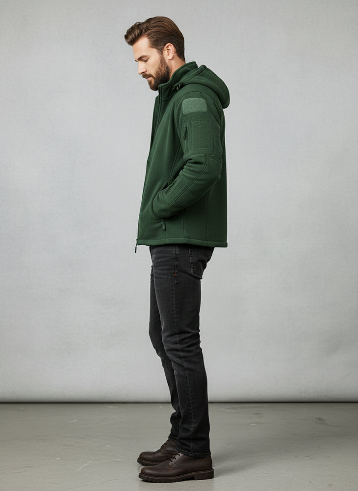 Warme Herren Fleecejacke mit Kapuze | Winter