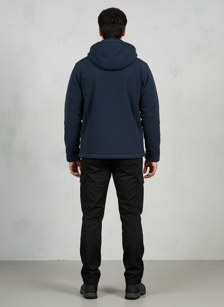 Warme Herren Fleecejacke mit Kapuze | Winter