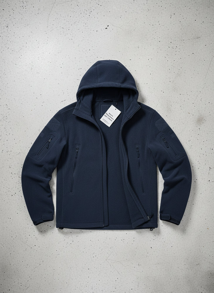 Warme Herren Fleecejacke mit Kapuze | Winter