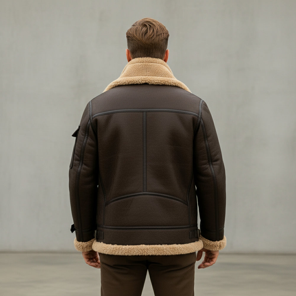 Warme Herren Kunstlederjacke | Winter