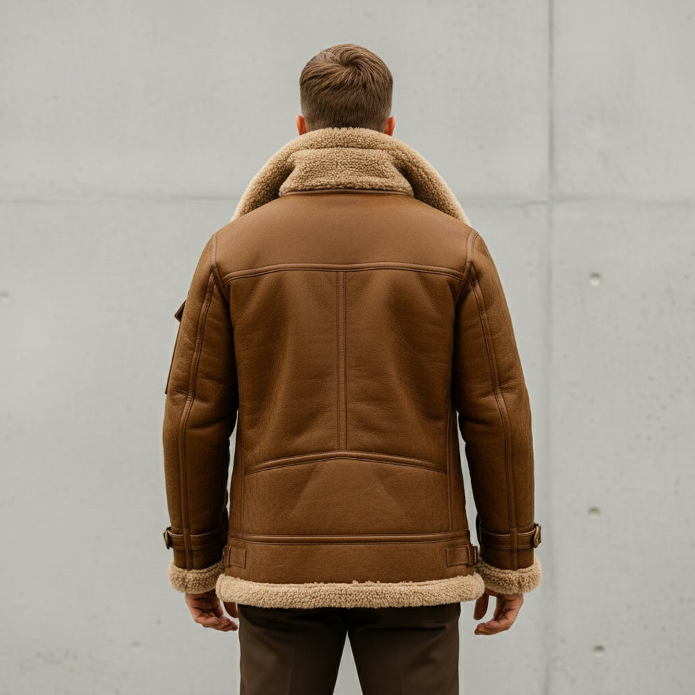 Warme Herren Kunstlederjacke | Winter