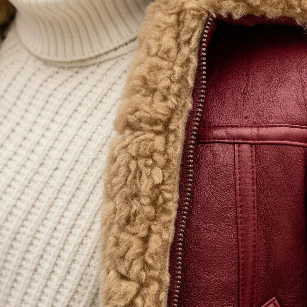 Warme Herren Kunstlederjacke | Winter