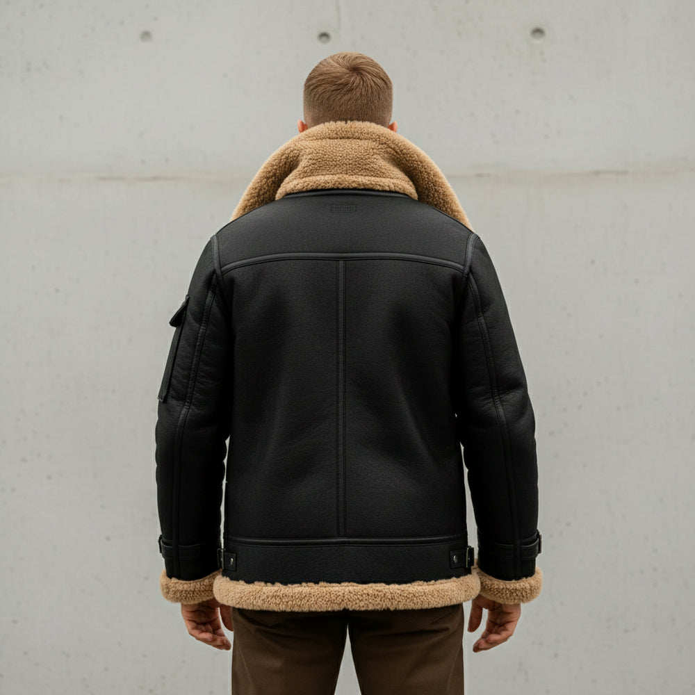 Warme Herren Kunstlederjacke | Winter