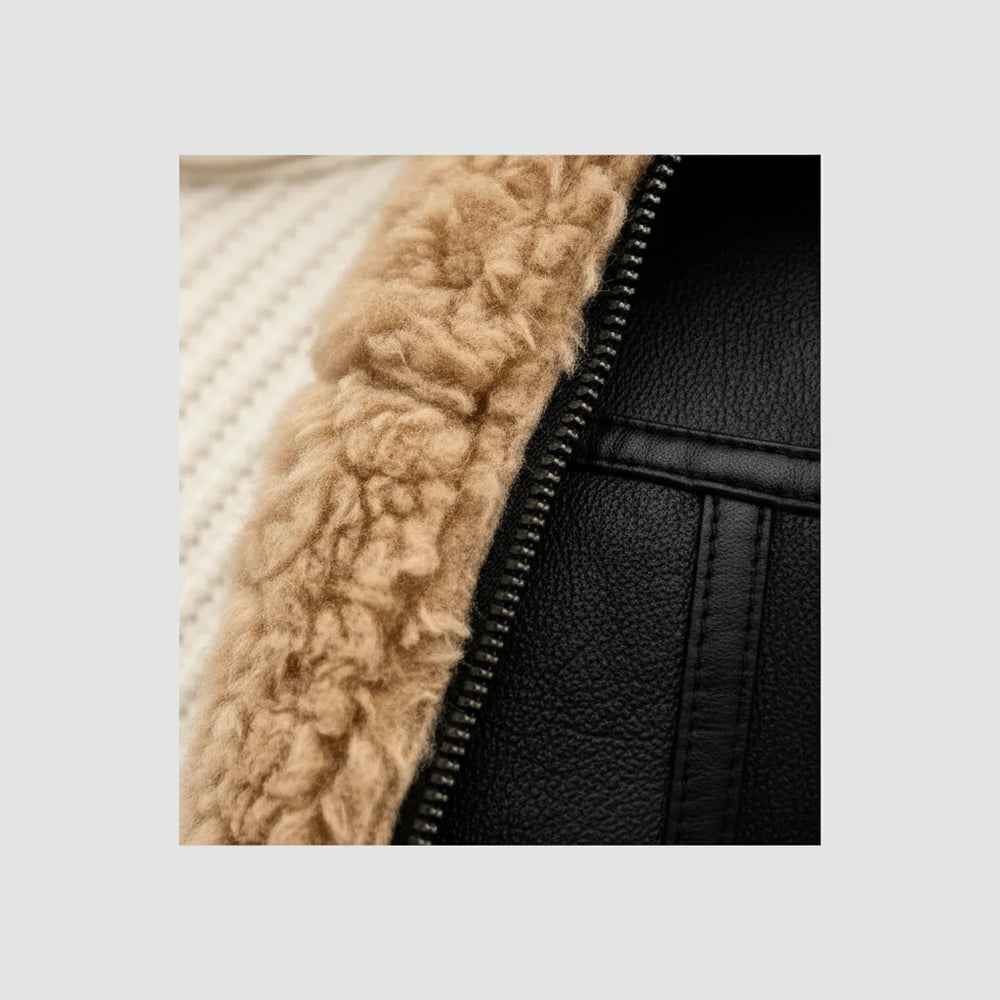 Warme Herren Kunstlederjacke | Winter