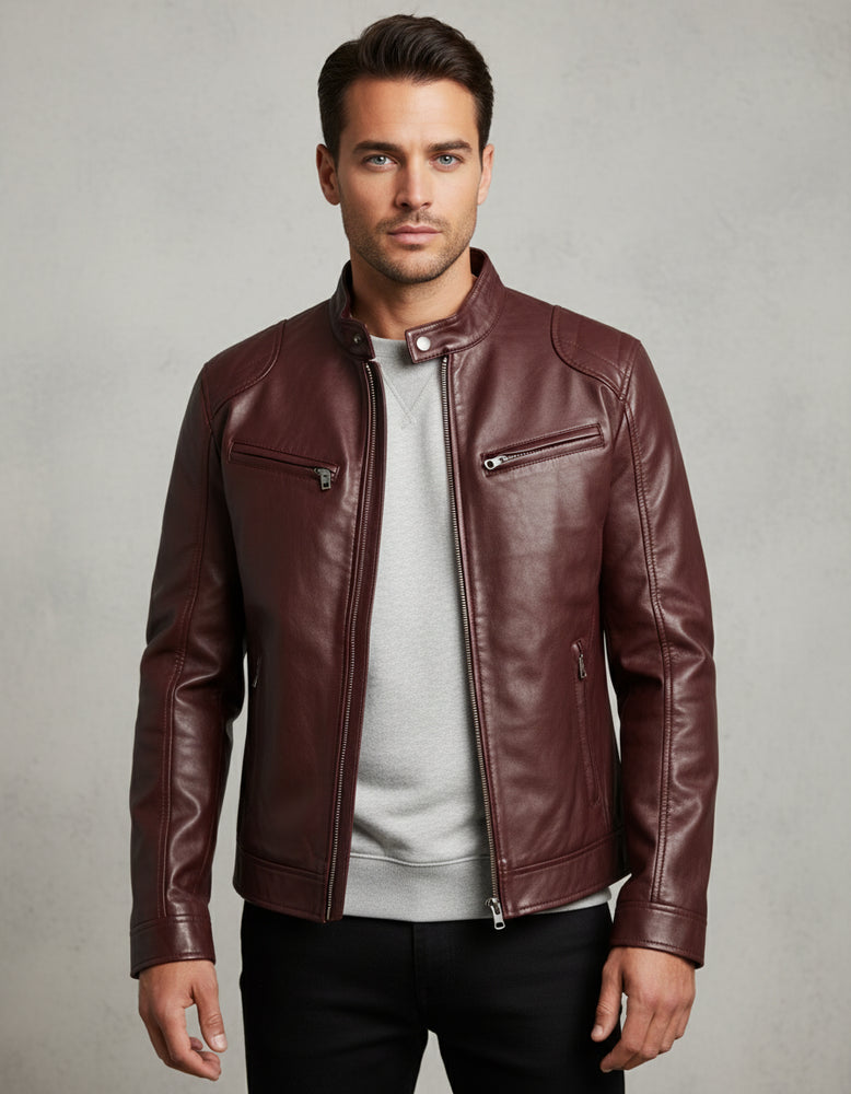 Herren Kunstlederjacke Slim Fit | Herbst