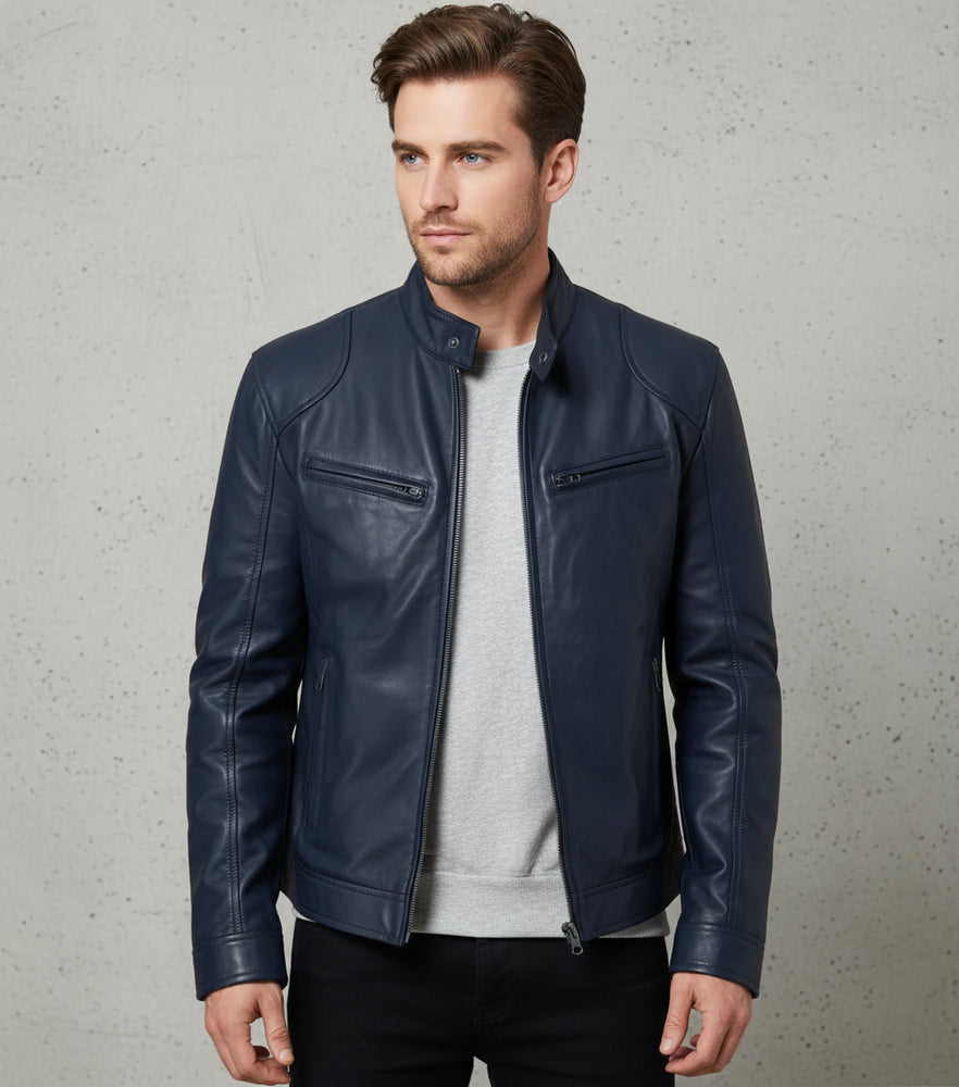 Herren Kunstlederjacke Slim Fit | Herbst
