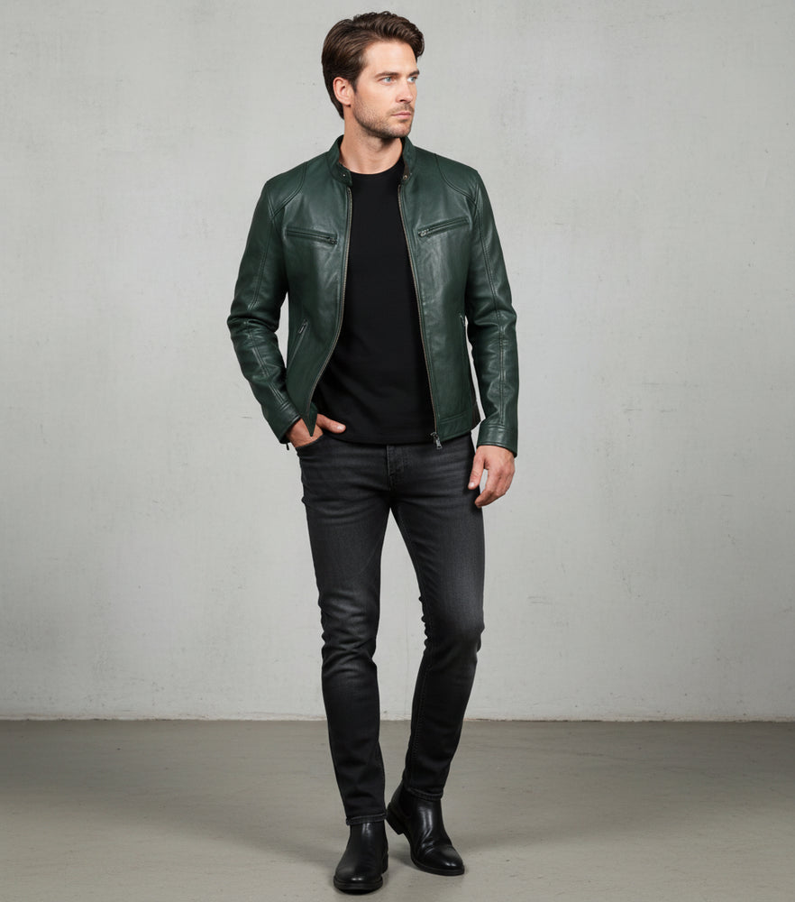 Herren Kunstlederjacke Slim Fit | Herbst
