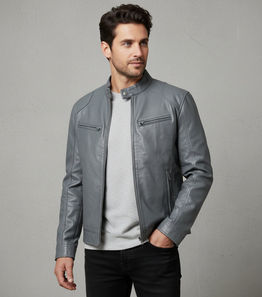 Herren Kunstlederjacke Slim Fit | Herbst